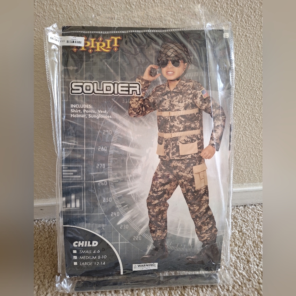 Soldier Costume for Boy Size Medium 8-10 (Clothes Only!! No Helmet No Sunglasses